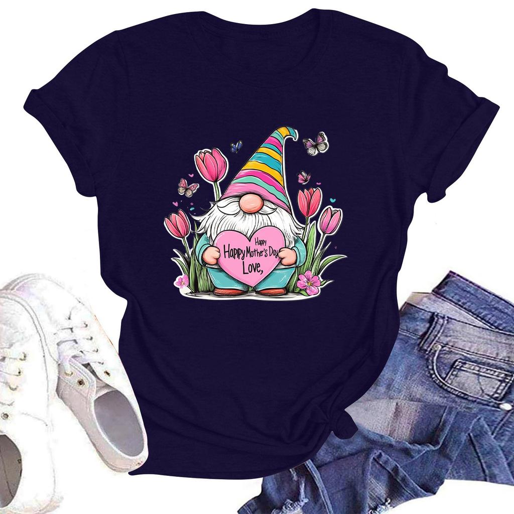 Женская повседневная футболка с круглым вырезом и короткими рукавами с принтом