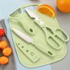4pcs Stainless Steel Fruit Knife Peeler Knife Scissors Set with Cutting Board Handheld Planer Blade Potato Slicer Kitchen Tool