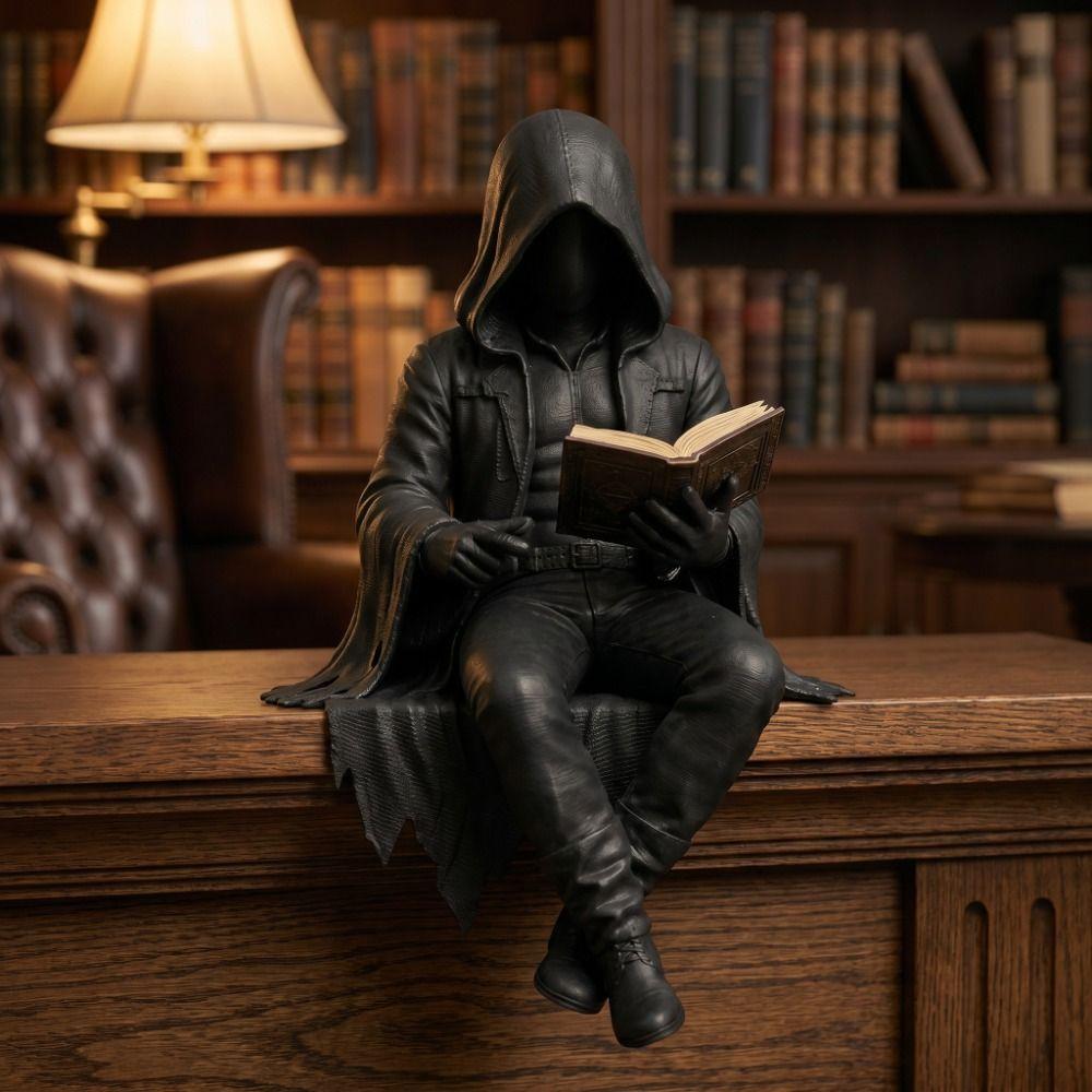 Decoration Reading Men Statue Halloween Desktop Ornaments Creative Skeleton Figurine  Home Decor