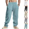 Men's Loose Wide-leg Casual Pants Men New Linen Sports Pants Men