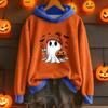 Женская повседневная и модная толстовка с капюшоном с длинными рукавами и принтом на Хэллоуин, теплая рубашка, свободная и удобная толстовка