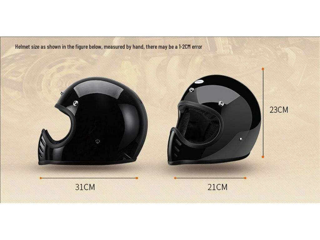 Ретро японский круизерный мотоциклетный шлем из стекловолокна с полной защитой лица