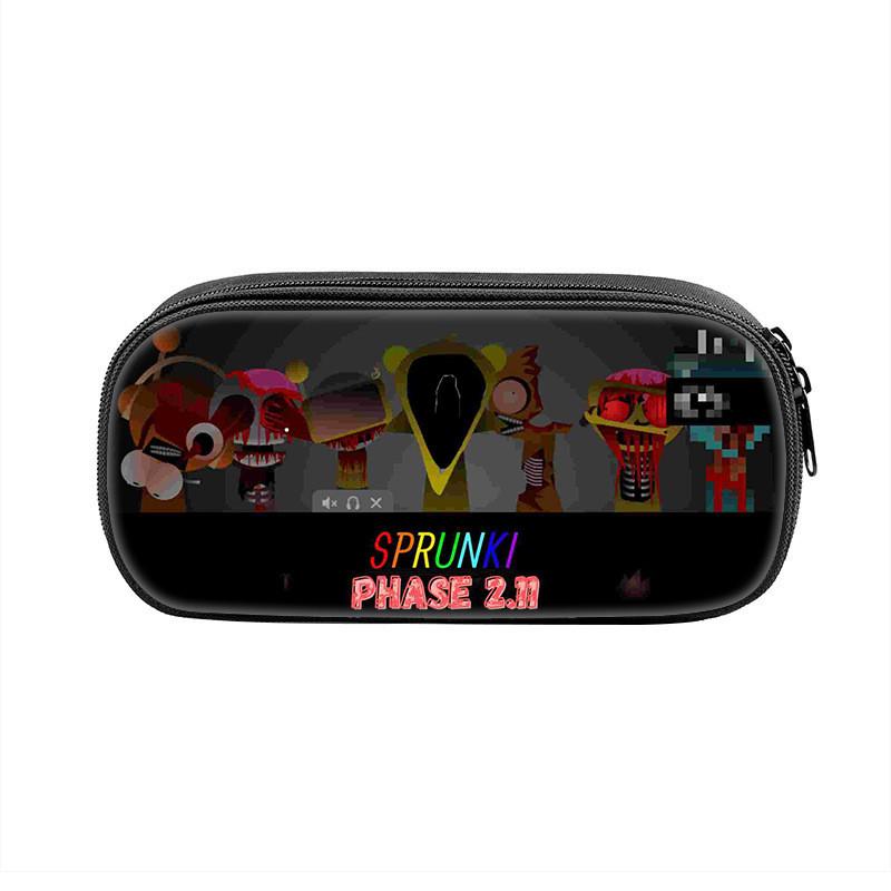 Sprunki Game Character Print Student Single Layer Stationery Storage Bag For Students And Office Supplies