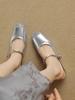 New Inner Height-increasing Cool Slippers 2025 Outer Wear Silver French One-pedal Single Shoes Women's Summer Bag Head Half Slippers Tide