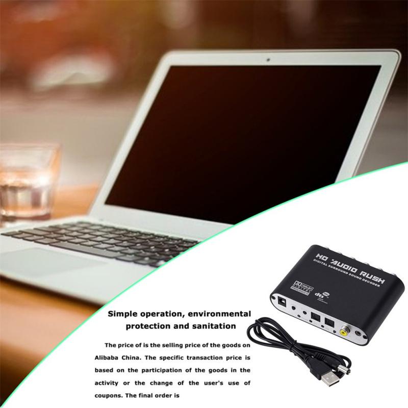 5.1 Ac3 Dts Digital Audio Rush Decoder Coaxial Rca Hd Sound Strong Mobility Converter Host + Power
