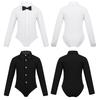 Kids Boys One Piece Latin Bowtie Romper Dance Shirt Top Leotard Bodysuit Ballroom Dancing Costume