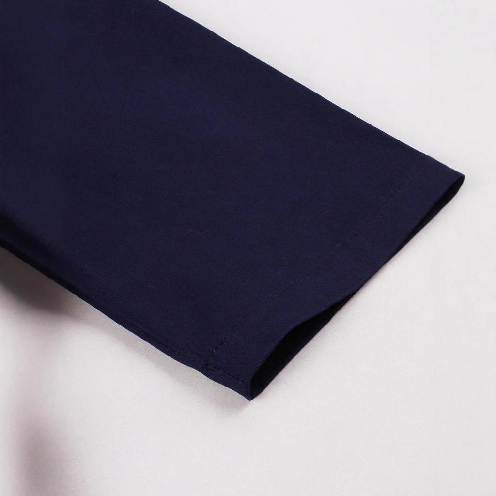 Европейское и американское женское ретро-платье с рукавом средней длины, отложным воротником, однотонное, с карманами