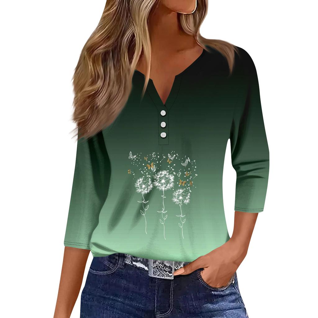 Женский модный и повседневный пуловер с рукавом семь четвертей и популярным принтом