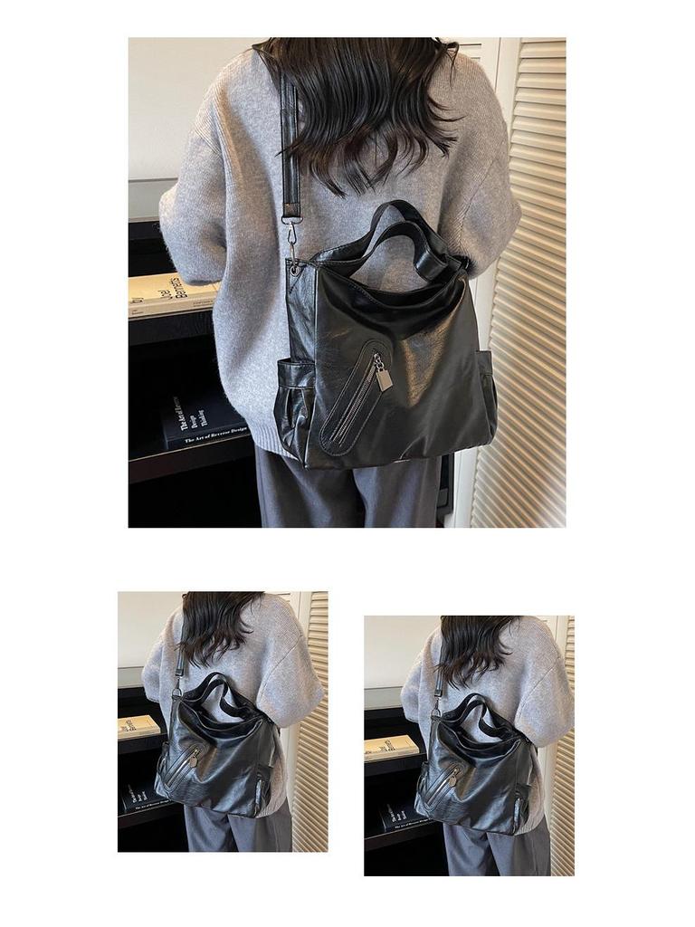 2025 Женская Модная Текстурированная Сумка-Тоут Большой Вместимости на Плечо и Через Плечо