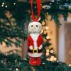 Christmas Santa Claus Hanging Decoration Rustic Wooden Stretchable Standing Santa Claus Desktop Ornament Xmas