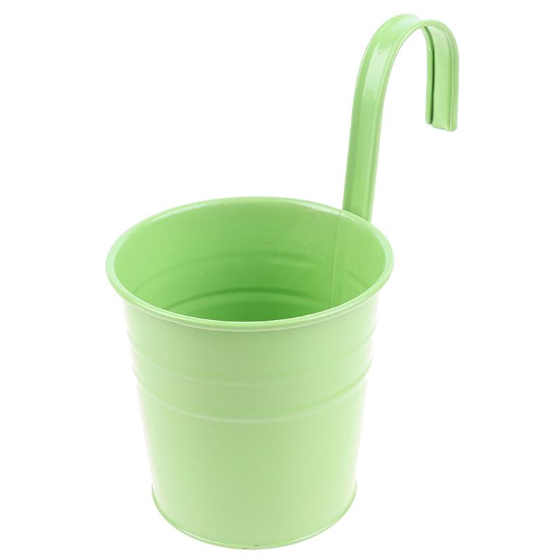 Metal Iron Hanging Flower Pot Container Home Balcony Garden Planter Barrel