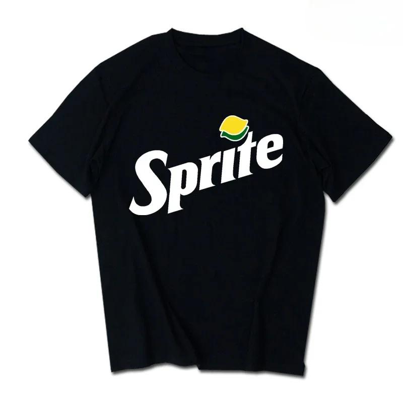 2026Summer New Trendy Brand INS Pepsi Cola Joint Tshirt Sprite CocaCola Unisexs and Unisexs Loose Cotton Couples Short Sleeves