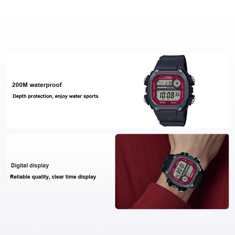 Casio Серия для молодежи Цифровые Стандартные Ретро Уличные Десять Лет Мощности Цифровые 200 метров Водонепроницаемые Спортивные Кварцевые Часы Мужские часы Красный DW-291H-1B