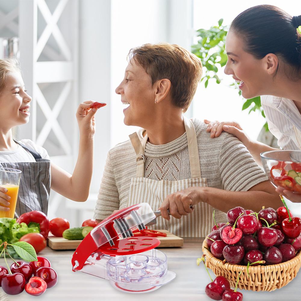 Инструмент для удаления косточек Cherry Pitter, портативный инструмент для удаления косточек с шестью отверстиями и замком