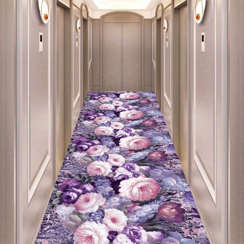 European Style Long Corridor Carpet Runner for Hotel Aisle Stairway Area Rug Lobby Entryway Floor Mats Wedding
