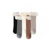 5Pairs Lace Trim Infant Cotton Stockings Ruffled Edge Cartoon Above Knee Socks  Kids