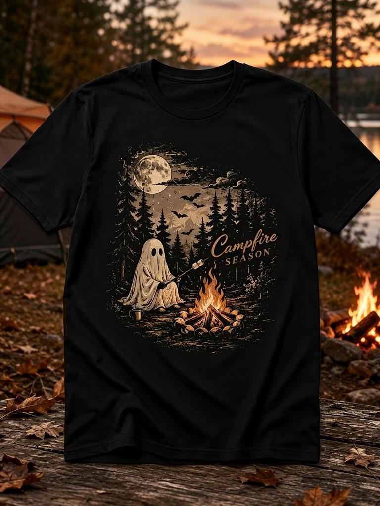 Men'S And Women'S Campfire Smoke Forest Unisex 100% T-Shirt, Soft, All-Season Casual Streetwear Essential, All-Match All-Season St