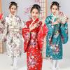 Children's Japanese Kimono Traditional Costumes Girls Cos Performance Printed Yukata Nightgown Elementary School Students Performance Photo Costumes