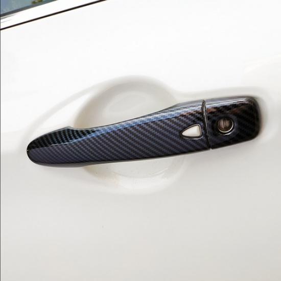 ABS Carbon Fiber Exterior Side Door Handle Cover Trim For Nissan Kicks 2017-2022