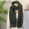 Высококачественный клетчатый шарф в корейском стиле: Теплая, Утолщенная Шаль, Похожая на Кашемир, для Студентов и Пар
