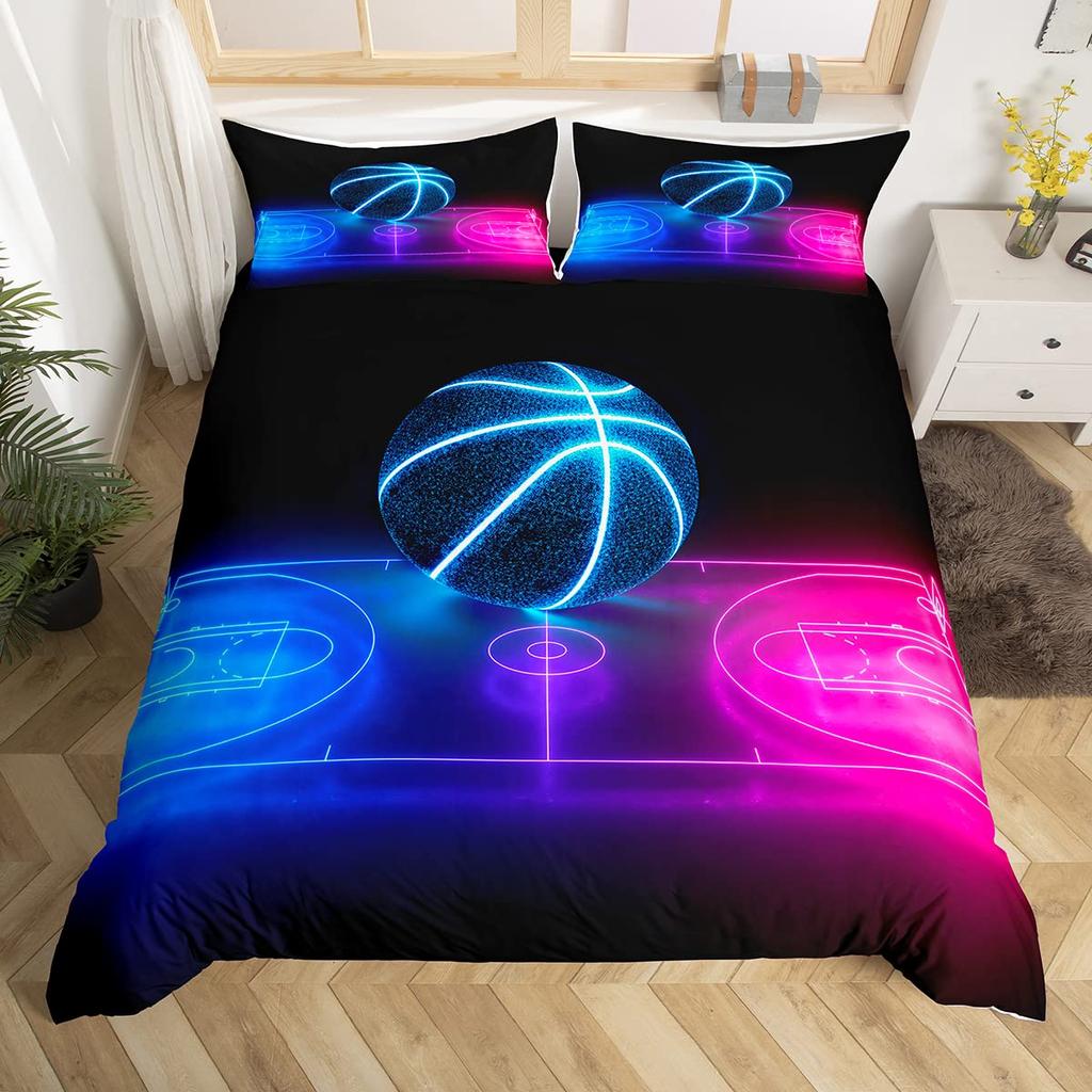 Basketball Duvet Cover Set Sports Theme Bedding Set For Boys Teens Men With Motivated No Failure Pattern Soft Comforter Cover