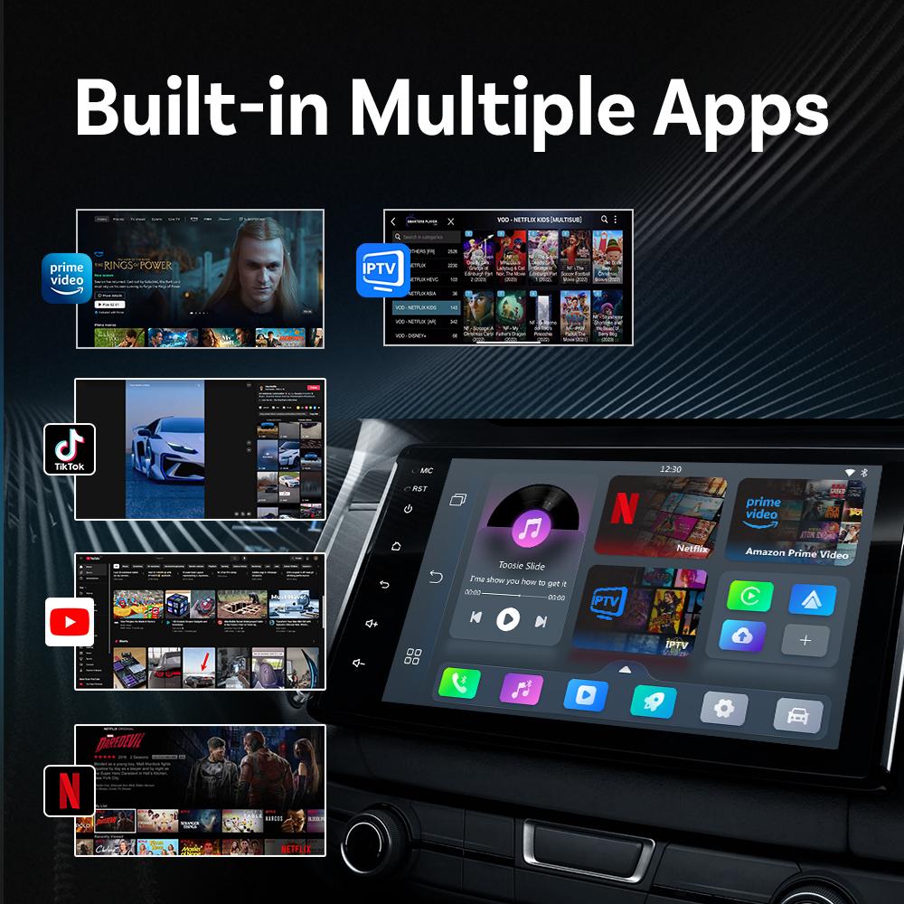 OTTOCAST Play2 Video Pro Беспроводной адаптер Carplay Android Auto Видео AI Box Встроенный Youtube Netflix для автомобиля с проводным Carplay