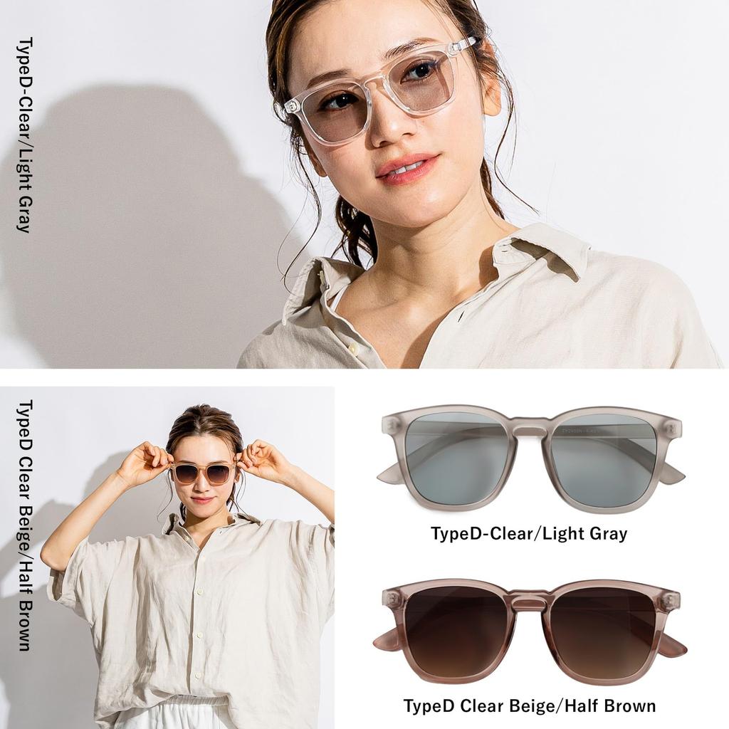 Прозрачный Прозрачный Средний Для УФ-защиты от УФ-излучения [Puente] Солнцезащитные очки, Мужские, Стильные, Женские, Серые, Серые, Прозрачные, Оправа, Серые, Квадратные, Плоские, Квадратные,