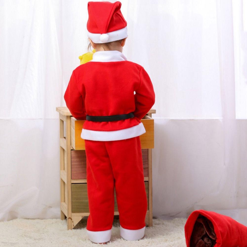 Hat Children's Christmas Clothes Fleece Kids Cosplay Clothes Santa Claus Cosplay Costume Winter
