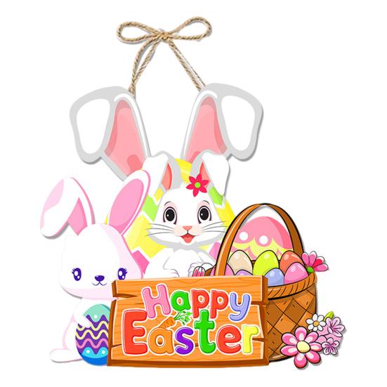 Easter Door Sign Happy Easter Door Welcome Sign Front Door Hanging Decoration with Rope for Wall Home Indoor Outdoor Spring Decor