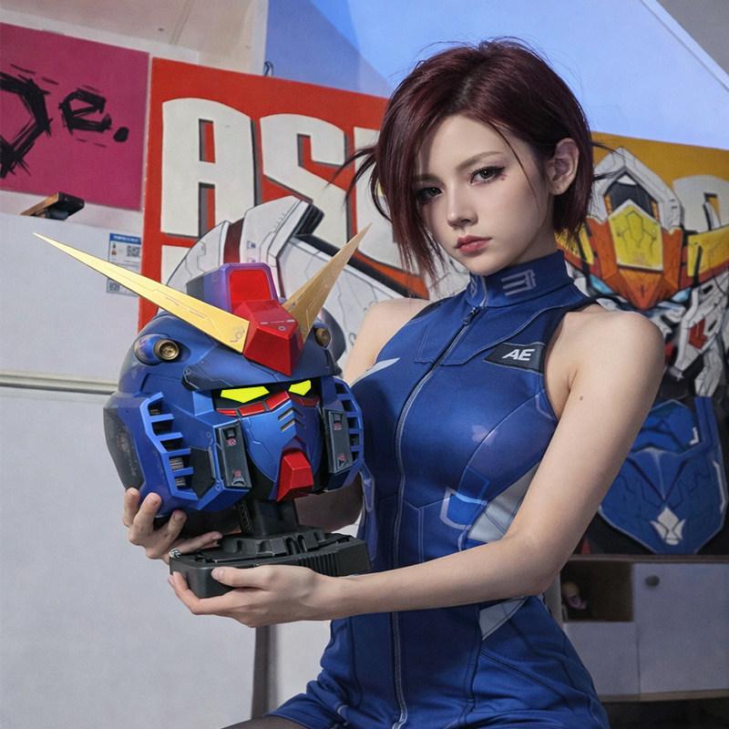 Аниме Rx78 Yuanzu Комикс-выставка Косплей Шлем Фигурки Действия Носимая Светящаяся Версия Игрушки Подарки на День Рождения Коллекционная Подвижная Сочлененная Масштаб