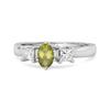 Peridot Elegant Three Stone Ring - Sterling Silver