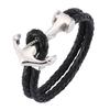 Men Jewelry Anchor Bracelet Black Braided Rope Chain Leather Bracelet Bangles For Women Jewelry Gifts