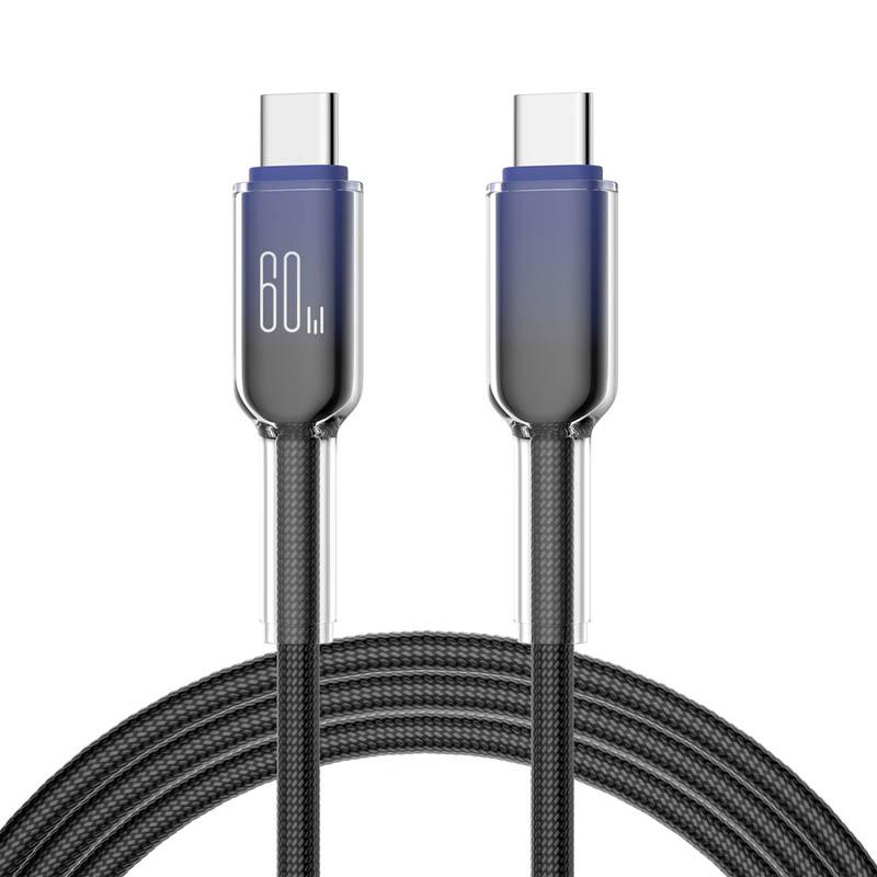 Кабель USB Type C — Type C PD 60 Вт, быстрая зарядка, дата-кабель для iPhone 16/15, Huawei, Samsung, Xiaomi, USB-C кабель для зарядки 1 м/2 м