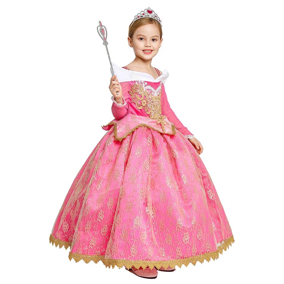 New Princess Costume Girls Party Role Paly Dress Up Halloween Costumes Princess Dress Children Party Cosplay Dress with Accessories