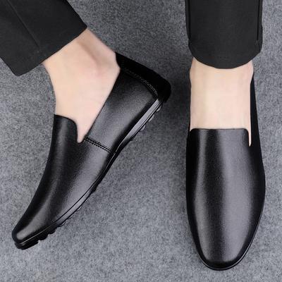 Мужские туфли-лоферы Slip on Lazy из натуральной кожи, мужские мягкие мокасины, удобная мужская обувь для вождения, универсальная мужская удобная повседневная обувь