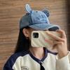 Корейские бейсболки из ретро-джинса для мужчин и женщин, подходят для 4 сезонов, милые и сладкие вышитые хип-хоп-шляпы с медвежьими ушками