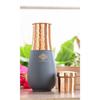 Pure Copper Bedroom Water Bottle, Vase Design Half Gray Silk Half Hammered Finish - Volume 1425 Ml (Pack of 1)