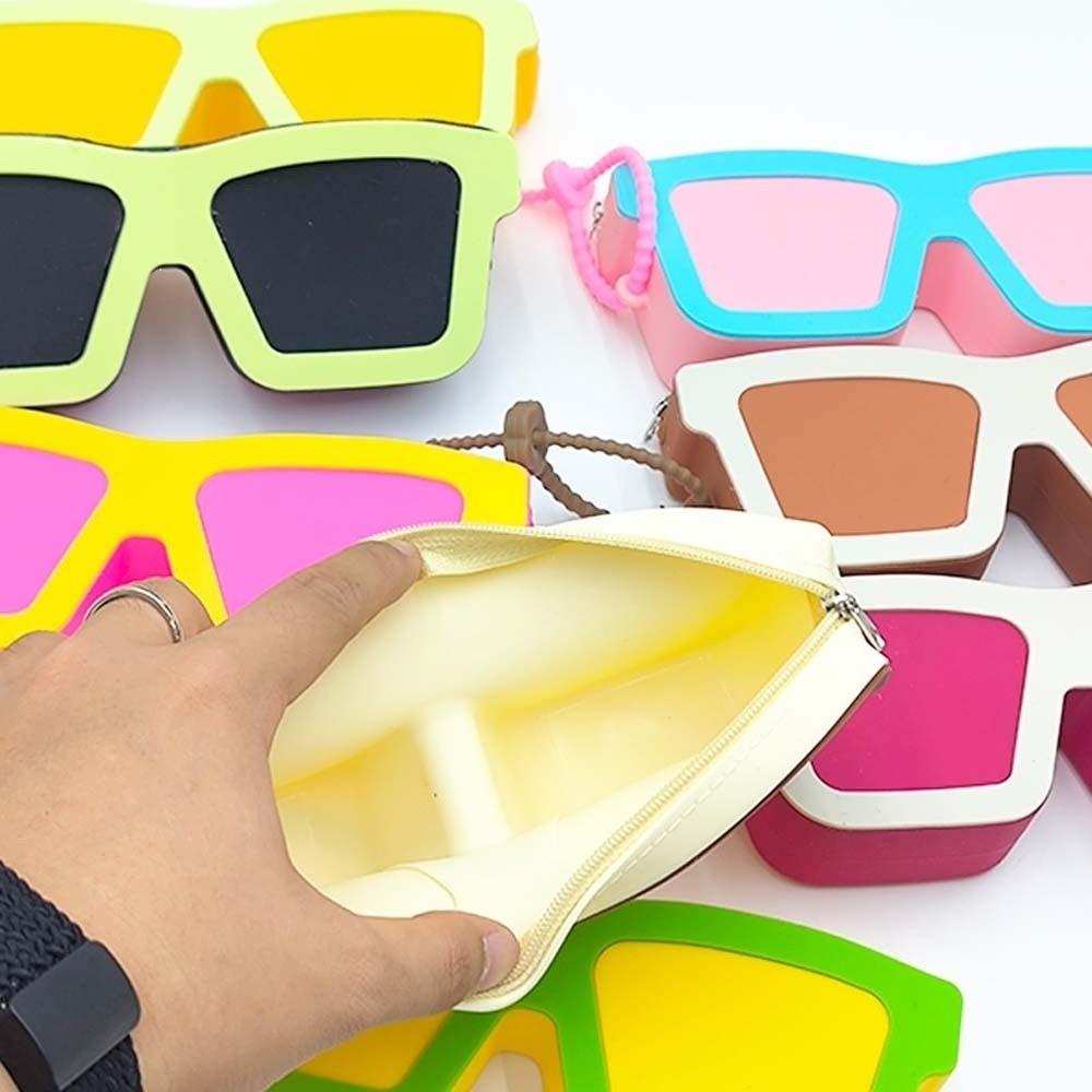 Food Grade Silicone Glasses Bag Vibrant Color Novelty Eyewear Organizer Desk Storage
