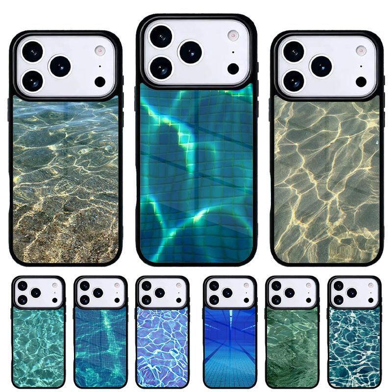 Летний чехол для телефона с узором «Водная гладь» для iPhone 17 Air 16e 15 14 13 Pro Max Задняя крышка для 12 11 Pro Coque