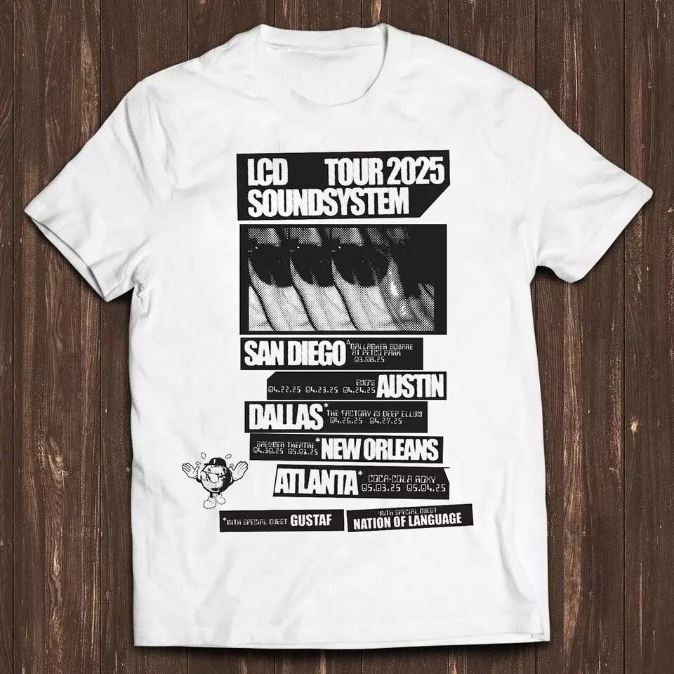 Новая футболка с логотипом группы LCD Soundsystem, тур 2025, полный размер S-4XL BL1338