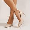 Nude Pumps for Women High Heel Shoes Female Elegant Patent Leather Sexy Pointed Toe Thin Heel Wedding Shoes Plus Size 35-43