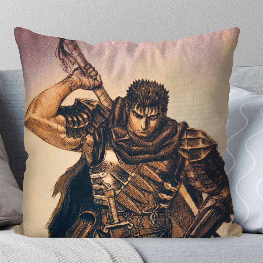 Berserk Guts Anime Pillow Case Fashion Square Pillowcase Bedroom Sofa Room Ins Decoration Leisure