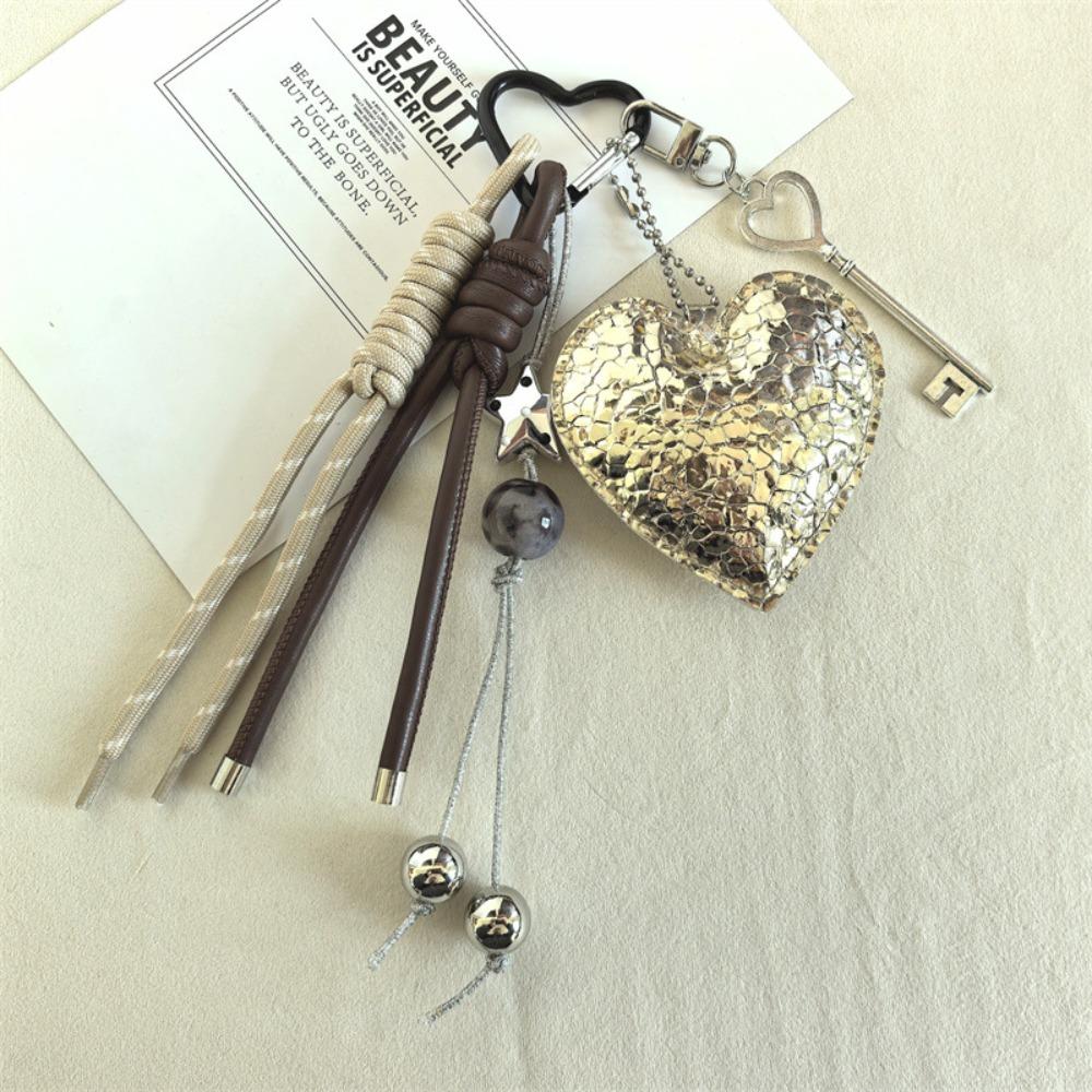 Leather Lovely Heart Key Chain Hanging Handmade Heart Keychain  Girls Couple Girlfriends
