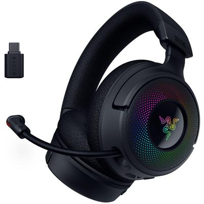 Razer Игровая гарнитура Kraken V4 TriForce Titanium 40 мм Драйвер Чистый и мощный звук Выдвижная система HyperClear обеспечивает естественное качество звука с