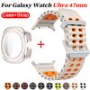 Стекло+Чехол+Ремешок для Samsung Galaxy Watch Ultra Ремешок 47 мм Спортивный силиконовый Браслет для Galaxy Watch Ultra 7 47 Аксессуары для ремешка