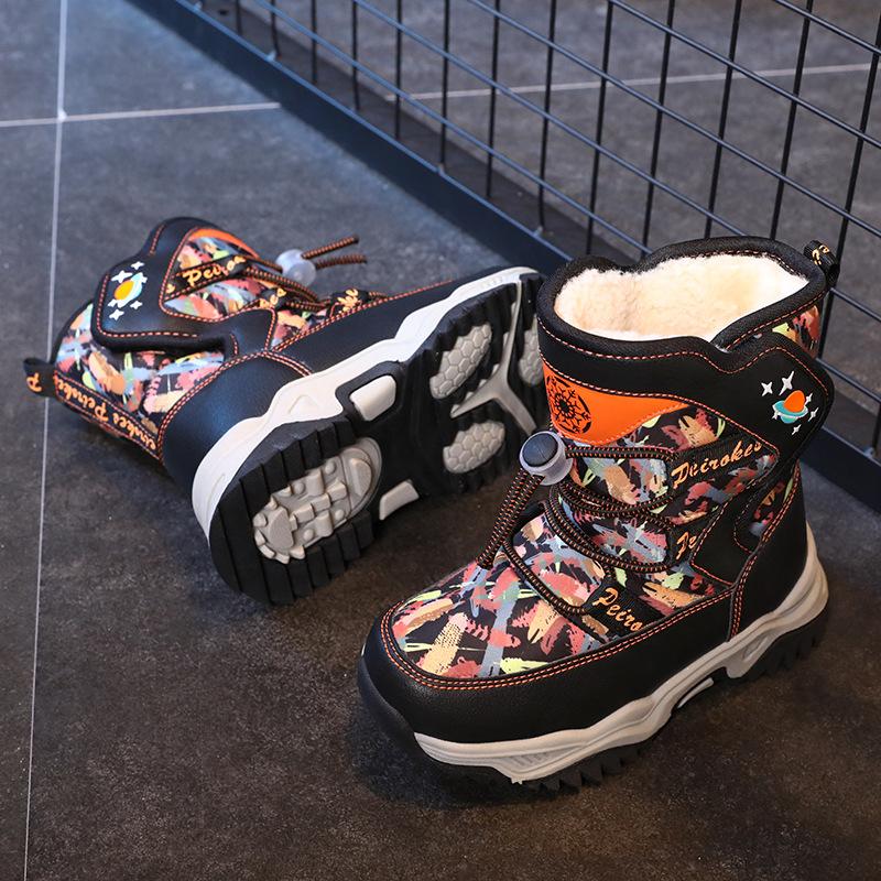 Зимние новые детские зимние ботинки модная хлопковая обувь