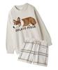 Air Moco Спящая собака JQD Пуловер Клетчатые шорты Комплект & (PWNT245364) Женский (бежевый)