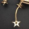 Fake Piercing Earring 1Pc Ear Clip Non Faux Crystal Shiny Geometric Electroplating Women Cuff Pentagram Fan-shaped Jewelry Decoration Gifts