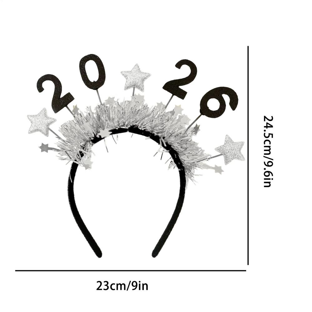 2026 Parties Supplies Happy New Years Headband Glitter Women Costume Hair Bands Tiara For Celebration Holiday Christmas