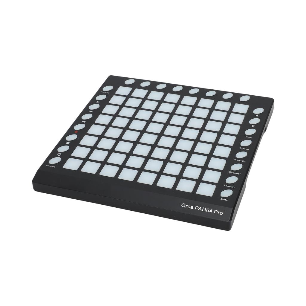MIDI-контроллер Драм-пэды 64 RGB-подсветка Чувствительные к силе нажатия пэды 24 кнопки USB MIDI вход/выход Портативный MIDI-пэд для